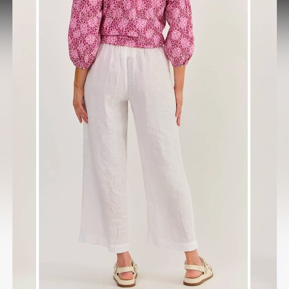 White linen high waist pant - Picture 9 of 14